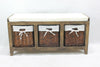 Painted Wooden Hallway Bench Seat 3 or 2 Baskets Pull-Out Storage Cushioned Top