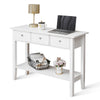 Mondeer White Console Table 2/3 Drawers Wooden Shelf Hallway Storage Side Desk