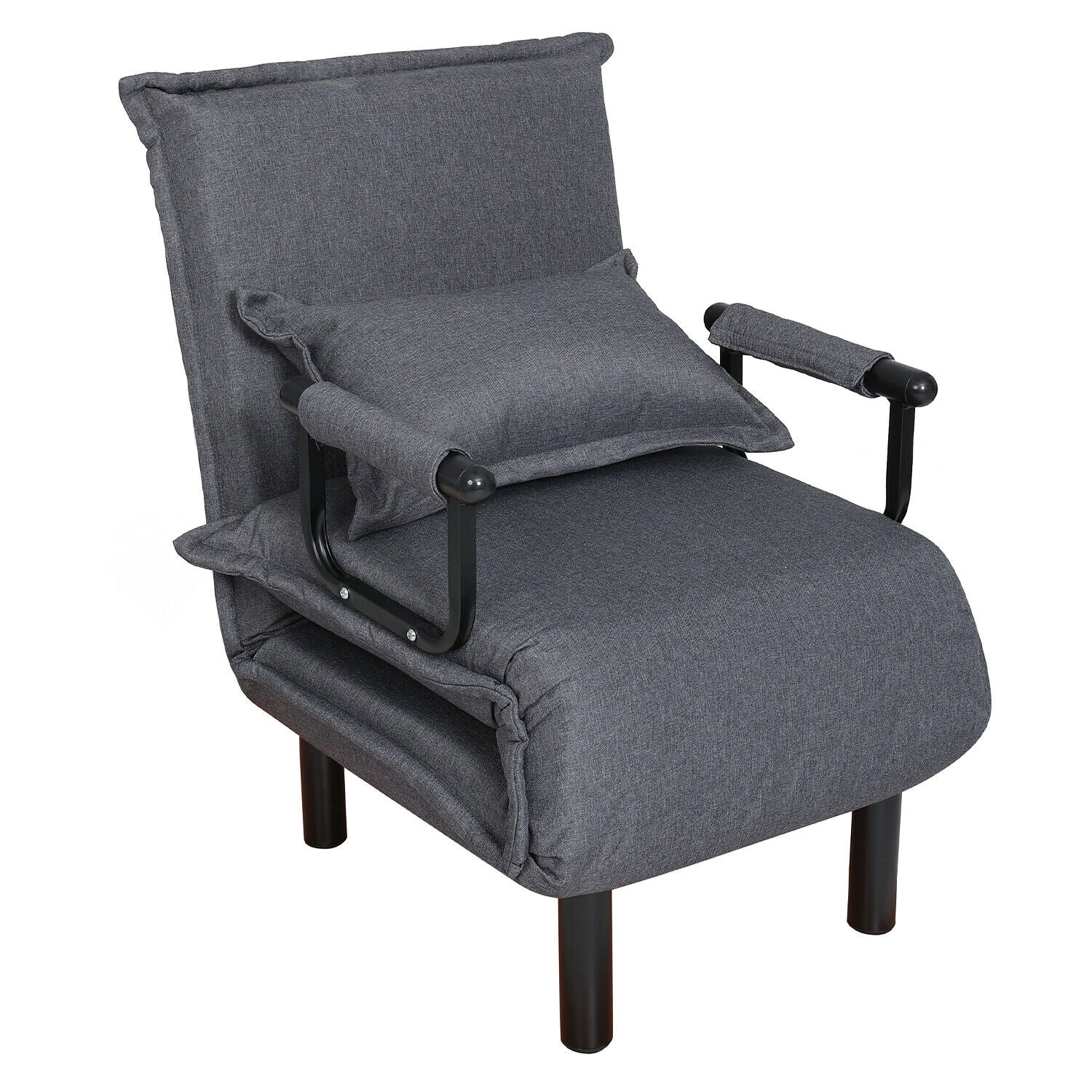 3 IN 1 Single Sofa Bed Recliner Chair Folding Armchair with Pillow Lounger Seat