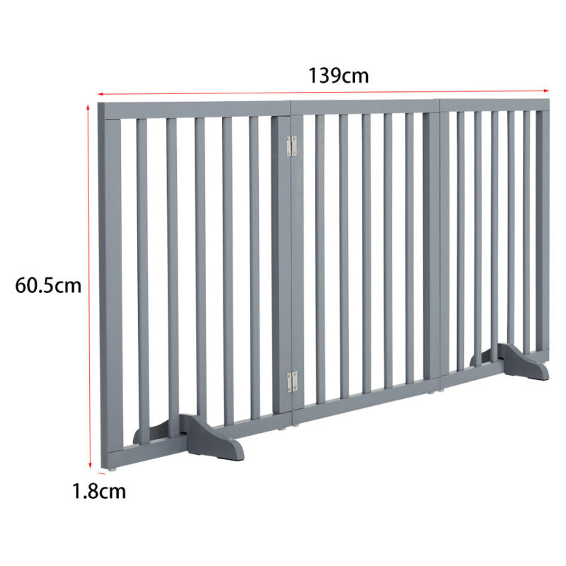 Foldable Dog Fence Barrier Pet Gate PlayPen Wooden Divider Fence Doorway Gate UK
