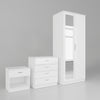 High Gloss Bedroom Furniture Set Wardrobe Chest of 4 Drawers Beside Table White