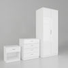 High Gloss Bedroom Furniture Set Wardrobe Chest of 4 Drawers Beside Table White