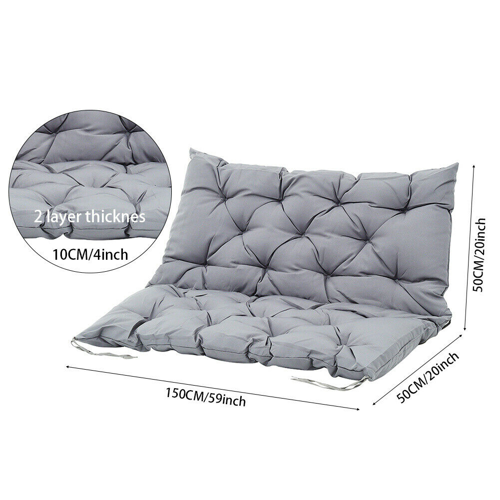 Outdoor Bench Cushion 2-3 Seater Hanging Swing Chair Garden Backrest Bench Mat