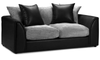 Jumbo Cord Sofa Suite Set 3+2 Seater Couch Grey & Black With Cushions