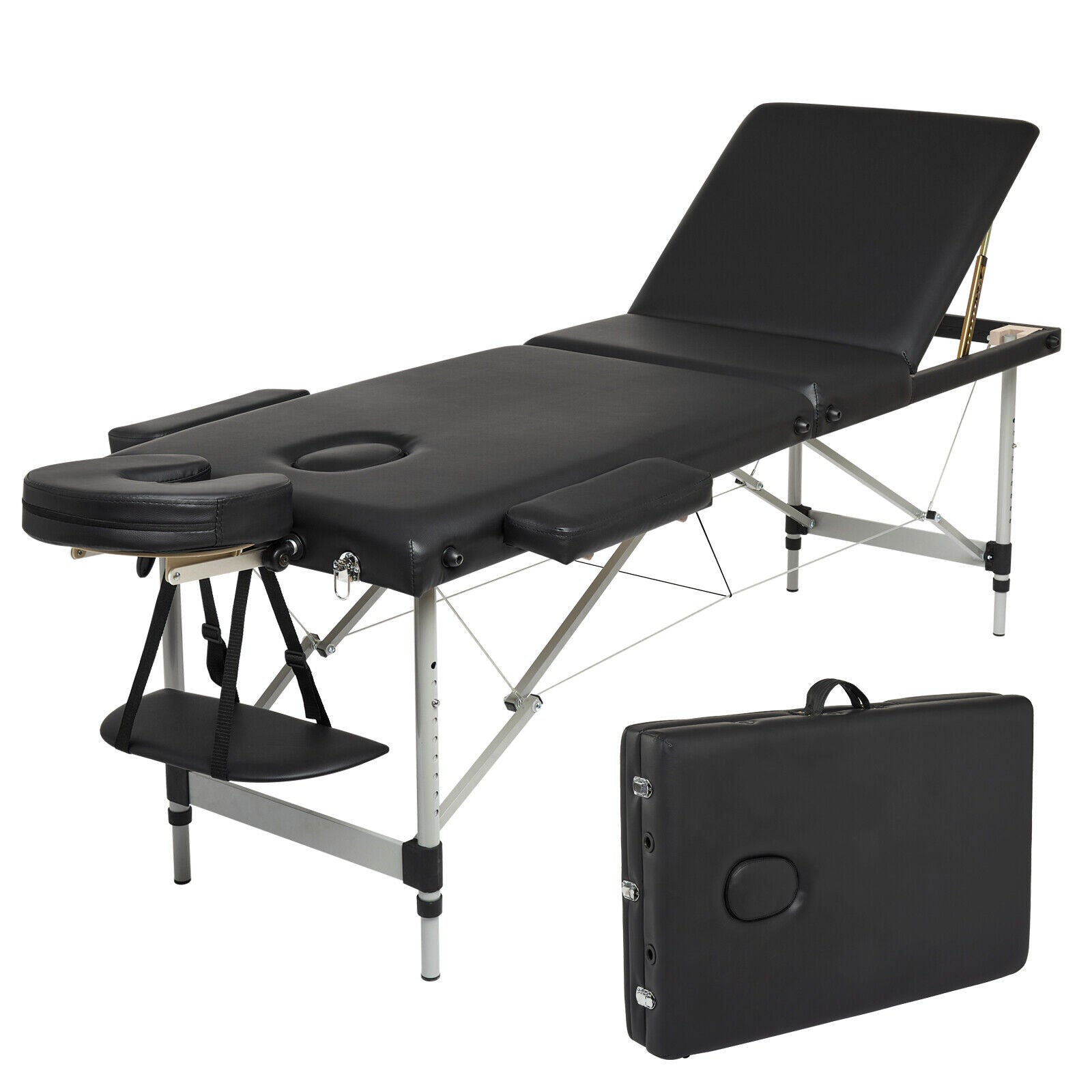 Mondeer 2/3 Folding Portable Lightweight Massage Table Salon Beauty Tattoo Couch