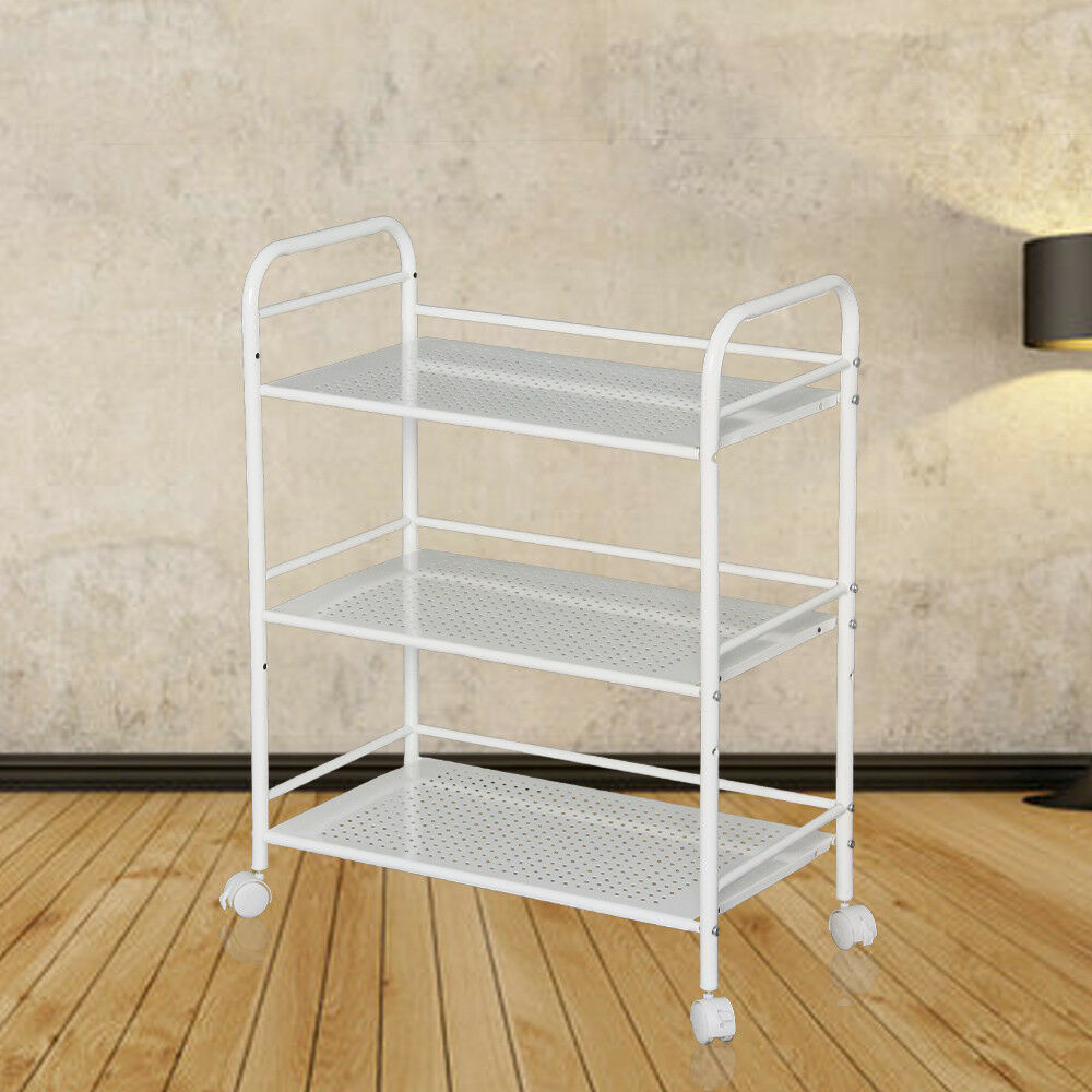 3/4 Shelf Large Beauty Salon Trolley Cart Spa Storage Dentist Wax Treatments