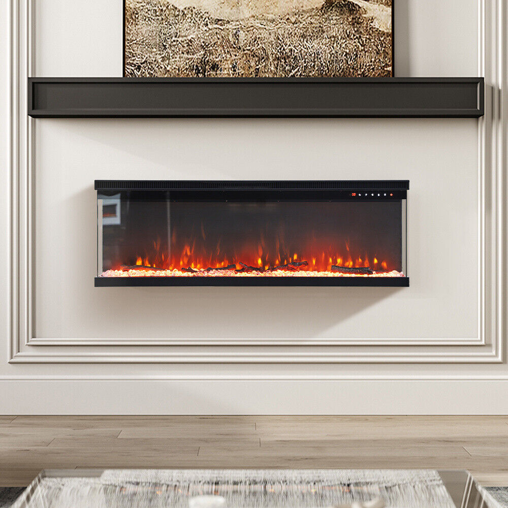 Electric 3 Sided Media Fire 40/50/60in Standing Insert LED Fireplace Panoramic