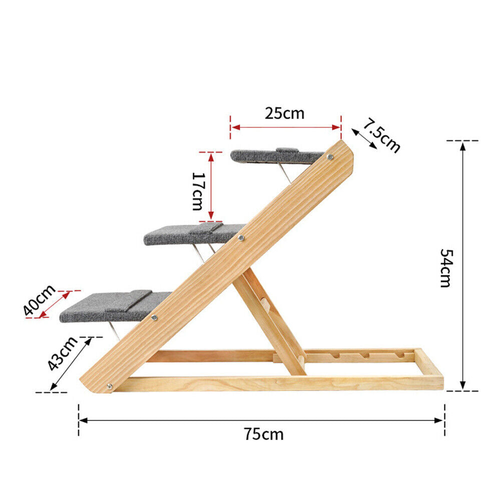 Portable Dog Pet Cat Car Ramp Ladder Non-slip Folding Puppy Sofa Bed Stair Step
