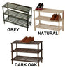 Wooden Slated Wood Shoe Rack Stand Holder Organizer 2 / 3 / 4 Tier Die Color