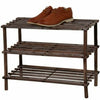 WOODEN DARK OAK SLATED SHOE RACK STAND HOLDER ORGANIZER LIGHT WEIGHT HOME