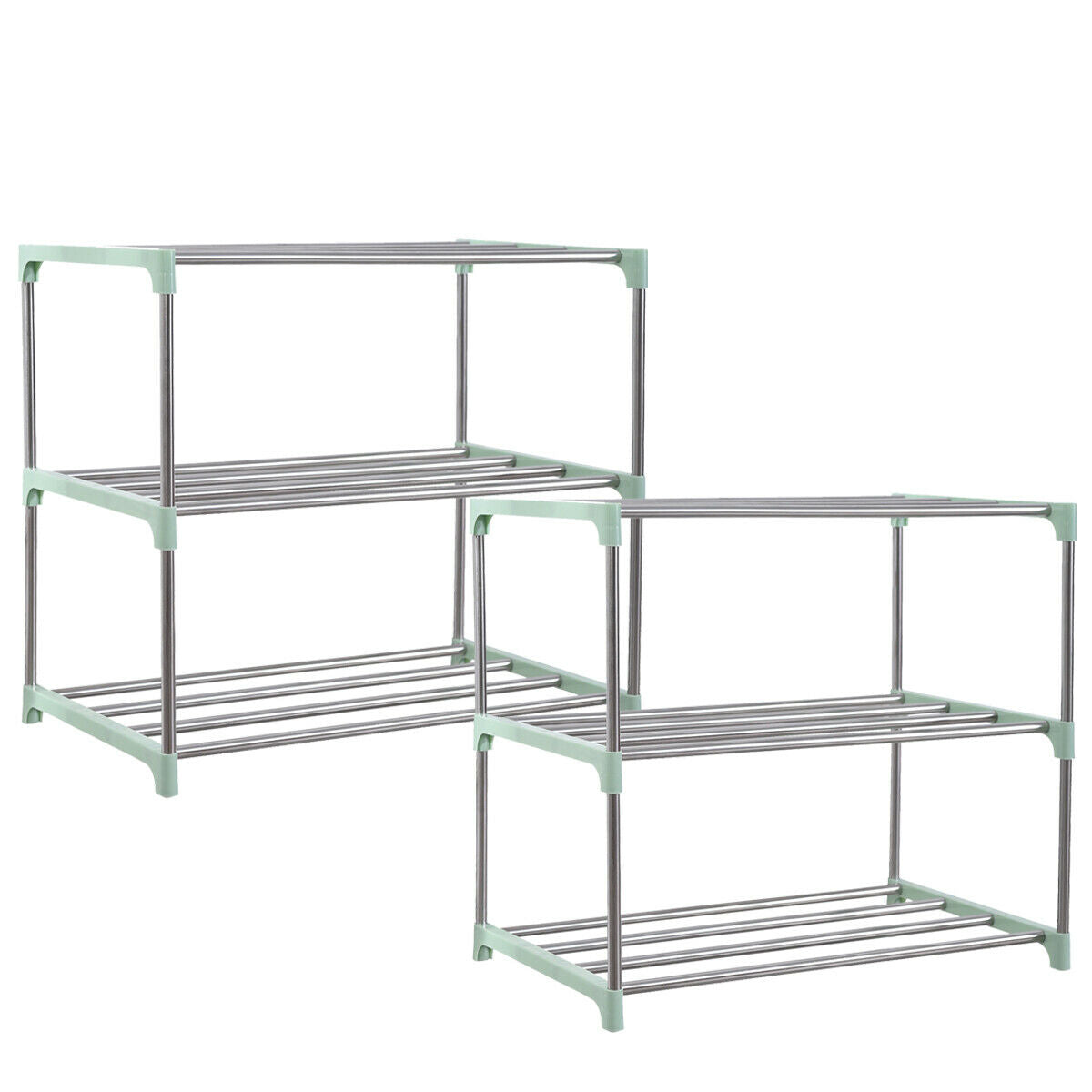3-8 Tier Shoe Rack Stand Storage Organiser Lightweight Compact Space Save Shelf