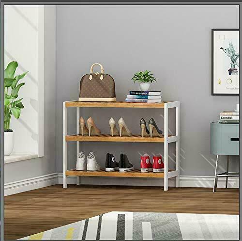 LYNEN 2/3 TIER WOOD NATURAL BAMBOO SHOE RACK ORGANISER STAND STORAGE SHELF UNIT