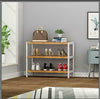 LYNEN 2/3 TIER WOOD NATURAL BAMBOO SHOE RACK ORGANISER STAND STORAGE SHELF UNIT