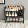 EHC Multi-Functional Stackable Metal Mesh Shoe Rack Storage Organiser, Grey