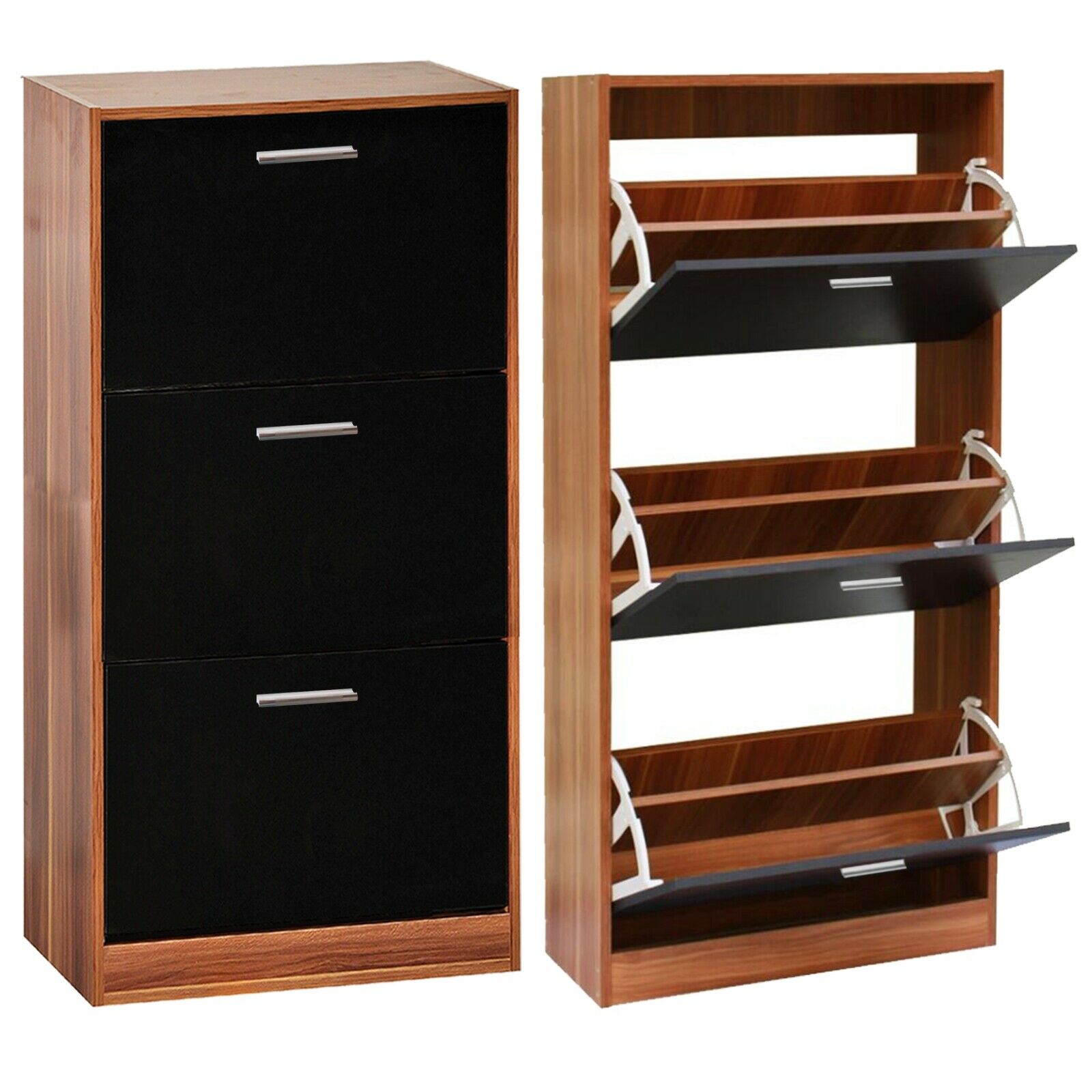 Shoe Cabinet Storage Unit Wooden Shoe Rack Stand Cupboard 2 3 Drawer Organiser