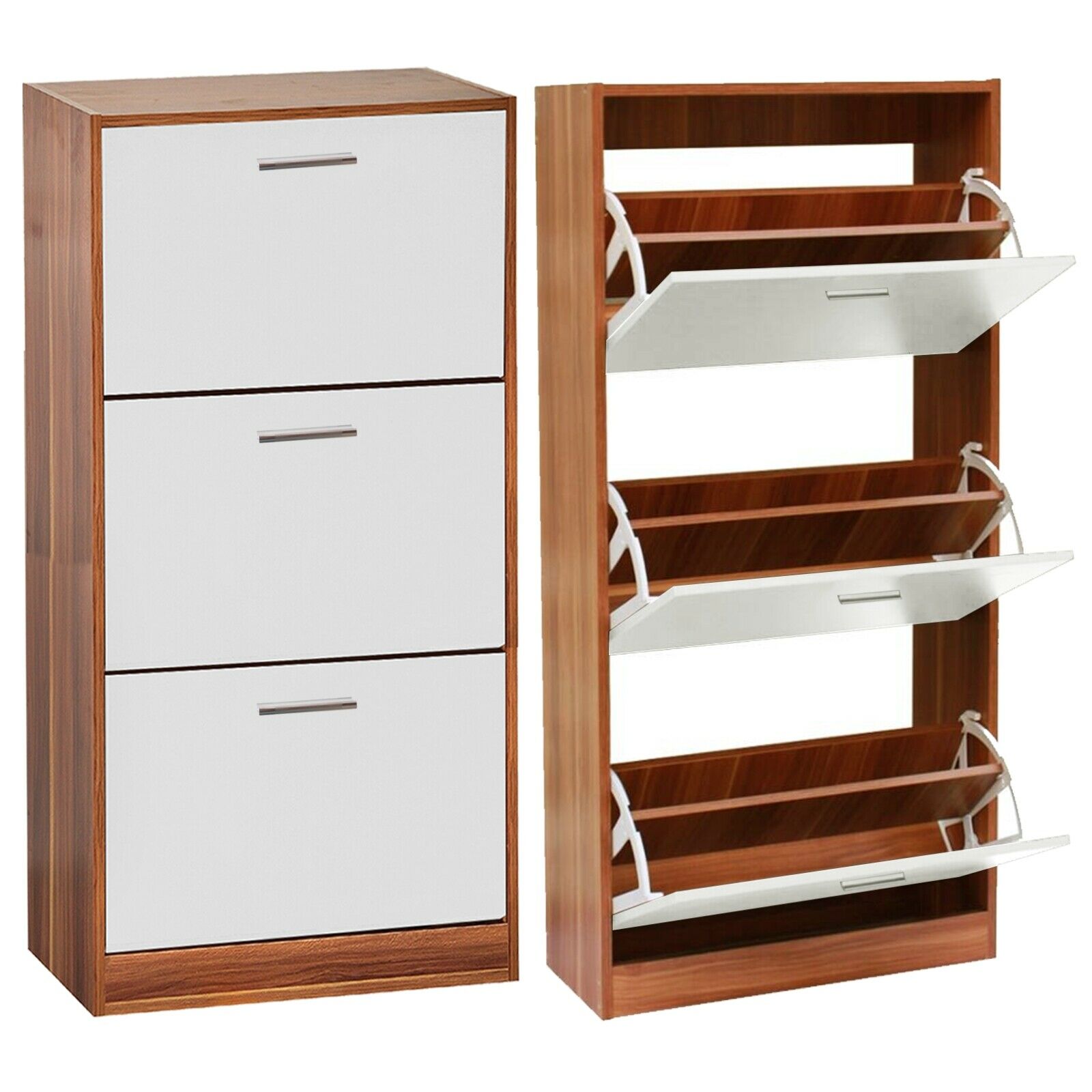 Shoe Cabinet Storage Unit Wooden Shoe Rack Stand Cupboard 2 3 Drawer Organiser