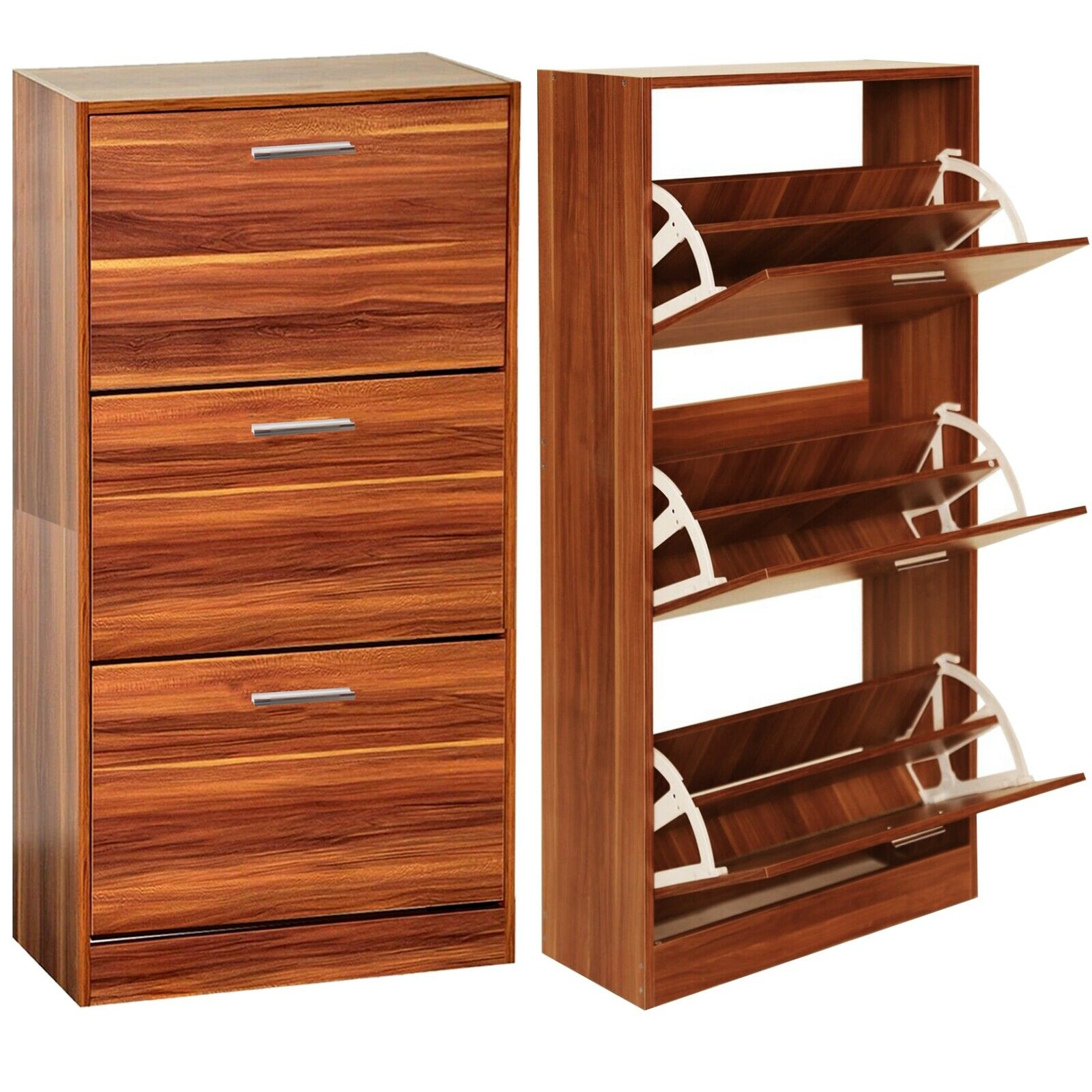 Shoe Cabinet Storage Unit Wooden Shoe Rack Stand Cupboard 2 3 Drawer Organiser