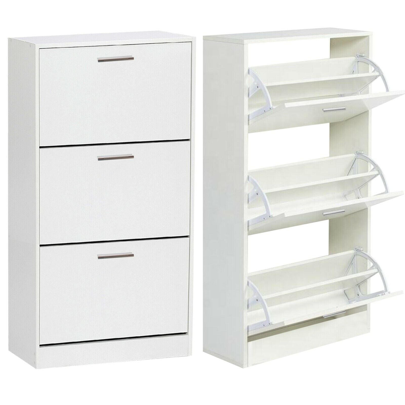 Shoe Cabinet Storage Unit Wooden Shoe Rack Stand Cupboard 2 3 Drawer Organiser