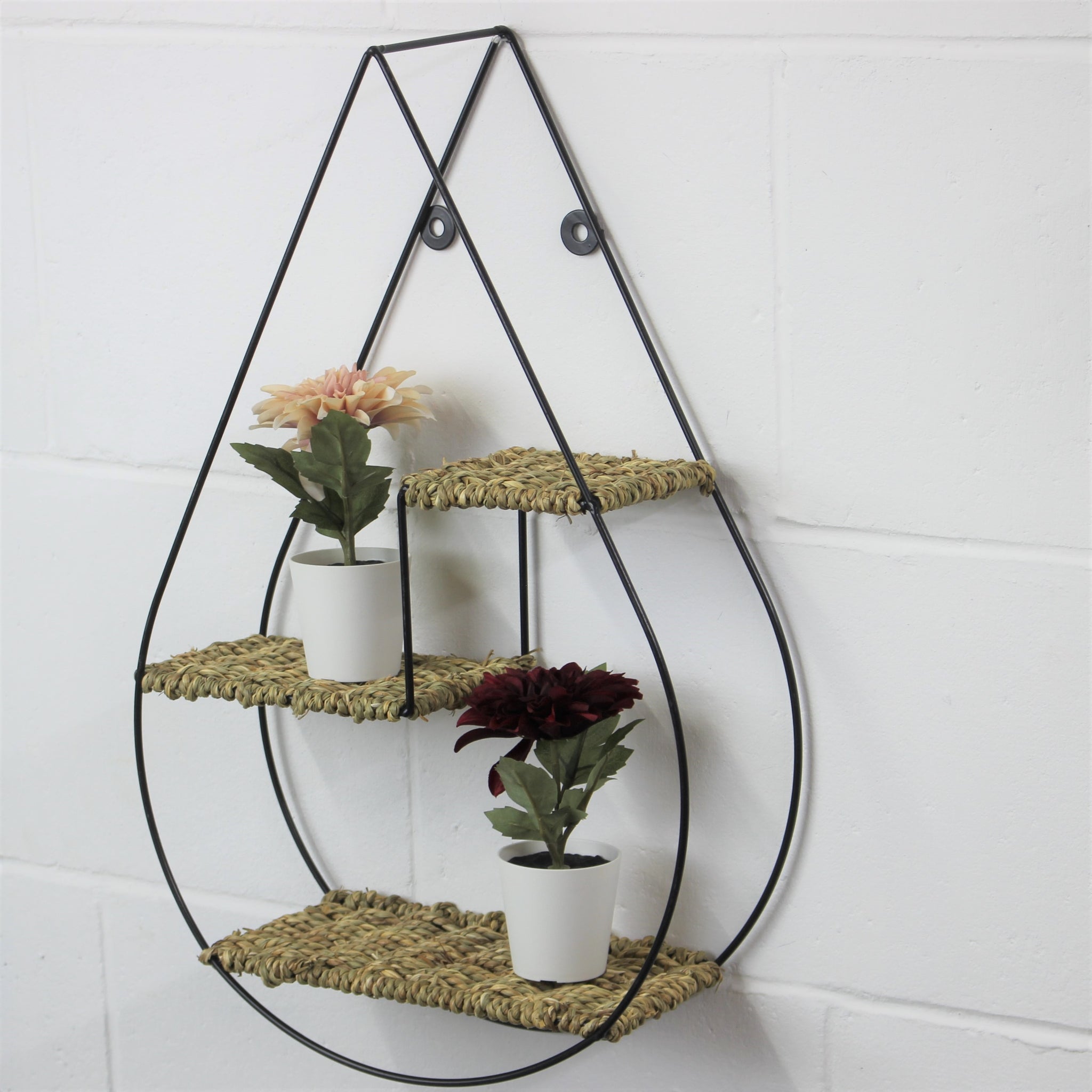 Geometric Woven Rope Wall Hanging Shelves Decorative Floating Shelf Storage Unit