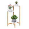 3 /4 Tier Bamboo Plant Stand High-Low Balcony Plant Stand Flower Display Shelves