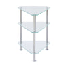 Triangle Corner Table Glass Side Table with Shelves End Table for Living Room
