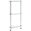 2/3 Tier Glass Shelf Unit Clear Modern Storage Display Side Table Furniture