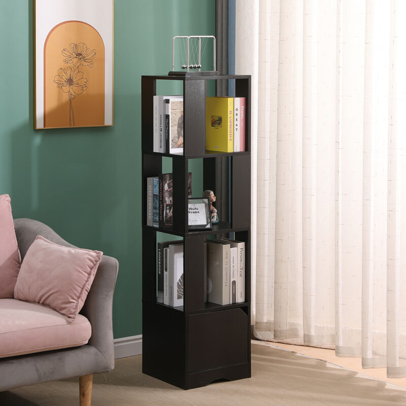 4/6-Tier Corner Display Cabinet Shelf Cupboard Tall Storage Bookcase Home Decor