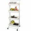 Storage Trolley Cart on Wheels Metal Shelving Buffets Rack for Kitchen Bedroom