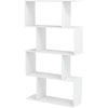 4/5/6 Tier Bookshelf S-Shaped Z-Style Bookcase Storage Display Modern Unit White