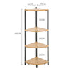 Floor Standing Corner Shelf Rack 3/4 Tier Fan Shape Racking Unit Side Bookcase