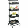 Storage Trolley Cart on Wheels Metal Shelving Buffets Rack for Kitchen Bedroom