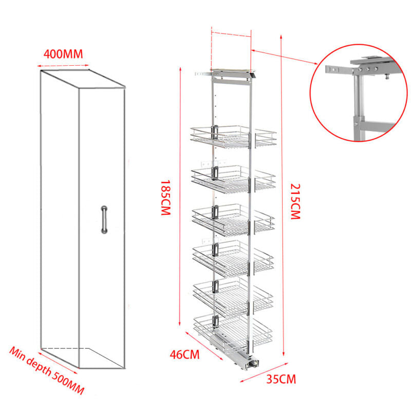 Wire Basket Drawer Kitchen Cabinet Larder Cupboard Soft Close Cupboard 300-400mm
