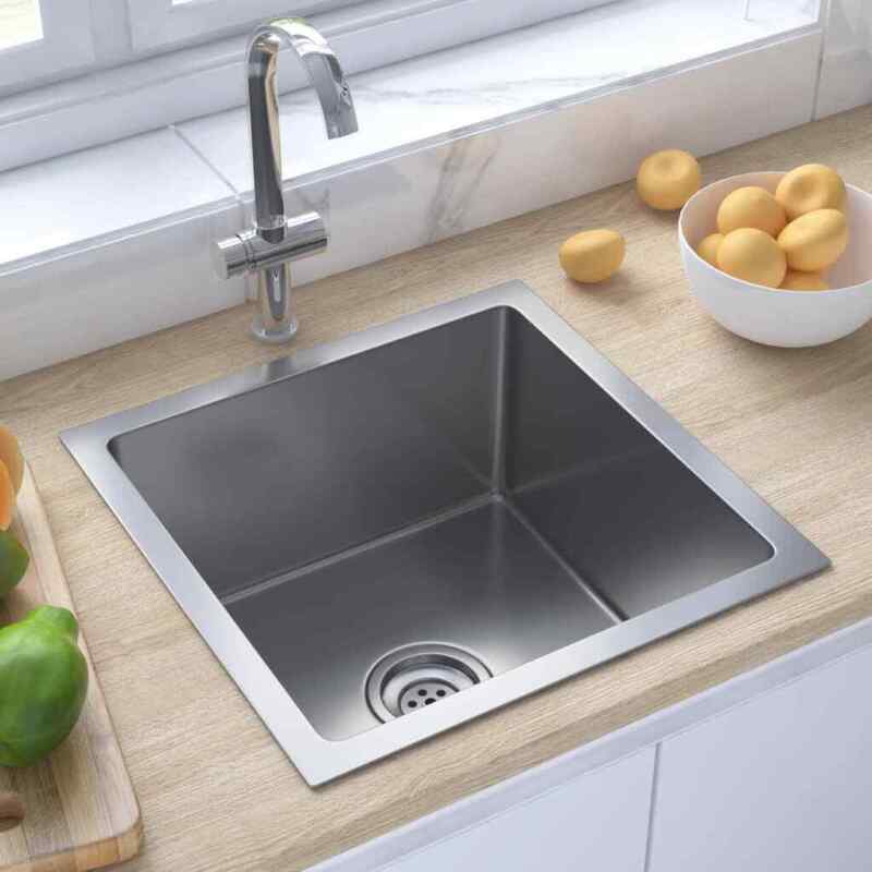 Handmade Kitchen Sink Plumbing Utility Waste Basin Stainless Steel