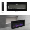 40-100 inch Electric Fireplace Wall Mounted Remote Control 9 Colour Fireplaces