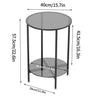 Double Tier Grey Tempered Glass Coffee Table End Side Display Table Night Stand