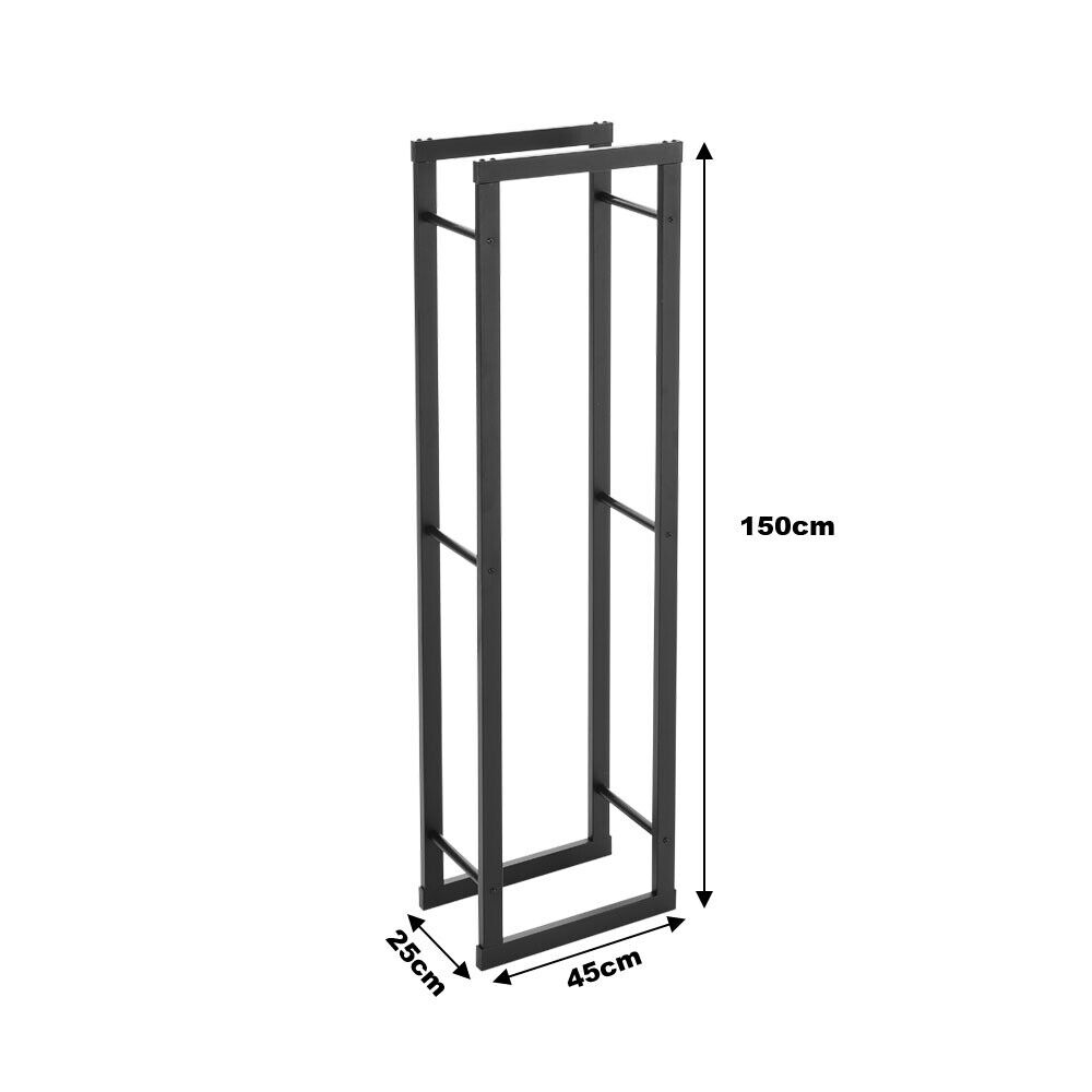 Heavy Duty Firewood Log Wood Rack Storage Holder Large Space Metal Shelf Stand