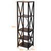 Narrow Large Bookshelf Bookcase Industrial Book Shelves for Living Room Bedroom