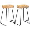 2x Solid Mango Wood Gavin Bar Stools Dining Room Chair Seat Multi Sizes