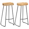 2x Solid Mango Wood Gavin Bar Stools Dining Room Chair Seat Multi Sizes