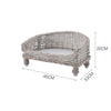 Rattan Wicker Elevated Blanket Bed Dog Cat Pet Sofa Bed With/No Cushion Cover UK