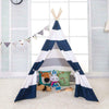65"H Children's Canvas Indian Teepee Play Tent Wigwam Indoor Outdoor Play House