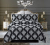 Jacquard Bedspread 3 Piece Heavy Quilted Comforter Set Floral Pattern Bed Throw