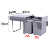 Integrated Recycle Bins Kitchen Cabinet 30/40L Pull Out Cupboard Mounted Base UK