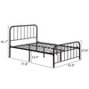 Single Double Bed Solid 3ft 4ft6 Metal Beds Frame Bedroom For Kids Adults