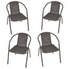 Outdoor Patio Furniture Unit Garden Stacking Chairs 2/4/6 Seat Chairs Set Brown