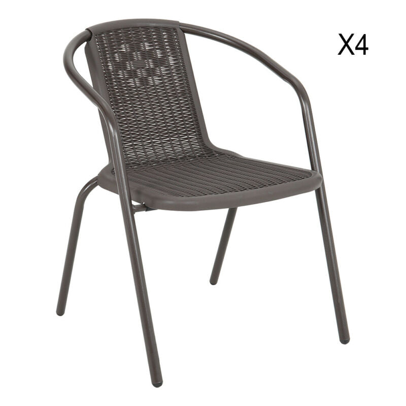 Garden Stackable Chair Seater Waterproof Outdoor Heavy Duty Strong Stacking Seat