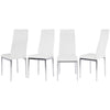 Dining Table and 2/4/6 Chairs Set Tempered Glass PVC Leather Rectangle White NEW