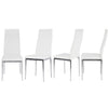 X Chrome Glass Dining Table+2/4 Slope Chairs Faux Leather Metal Legs Living Room