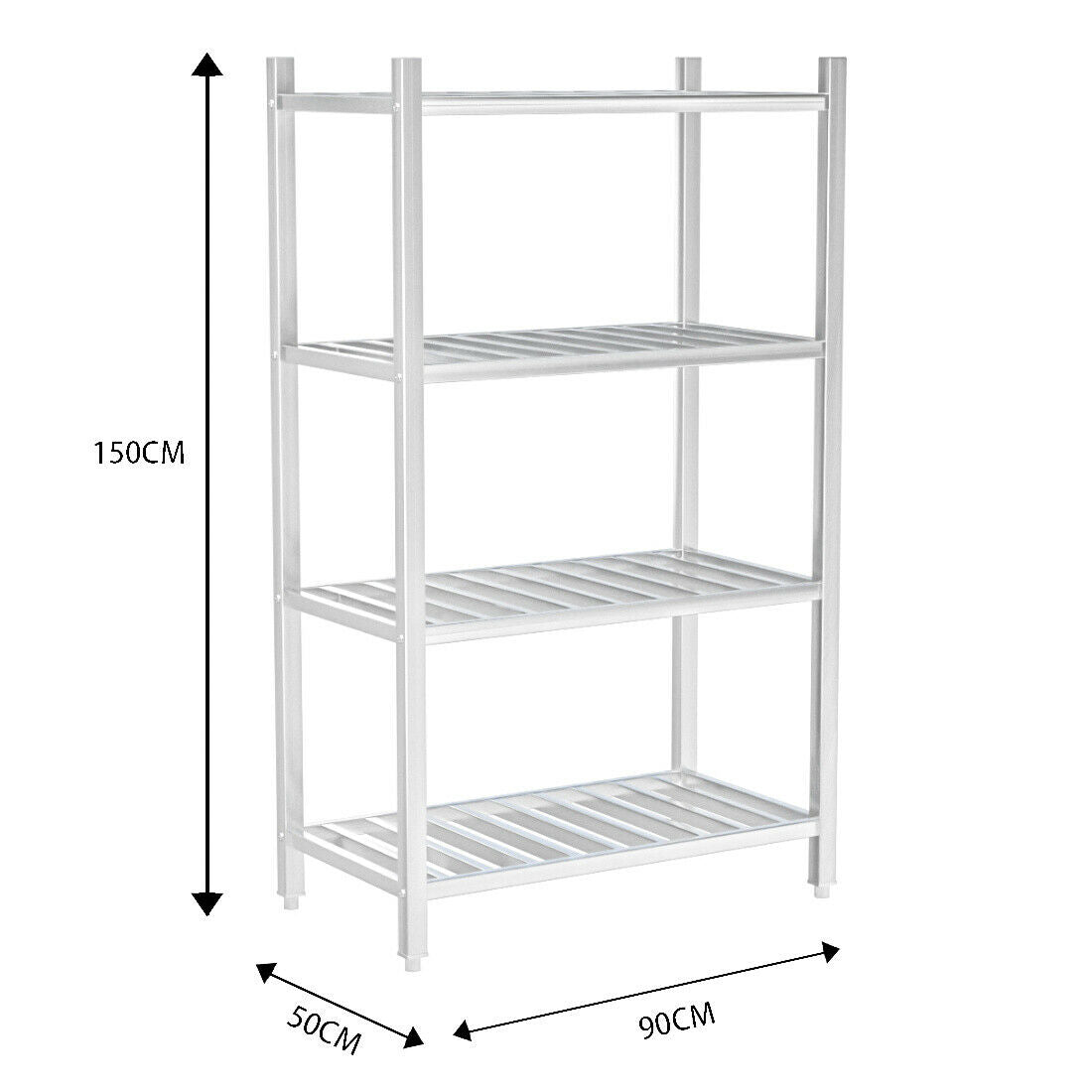 Stainless Steel Kitchen Shelf 90/150/180cm Commercial Shelving Unit Storage Rack