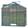 Modern Green UV Safe Garden Greenhouse Aluminium Frame +PE Board w/Sliding Door